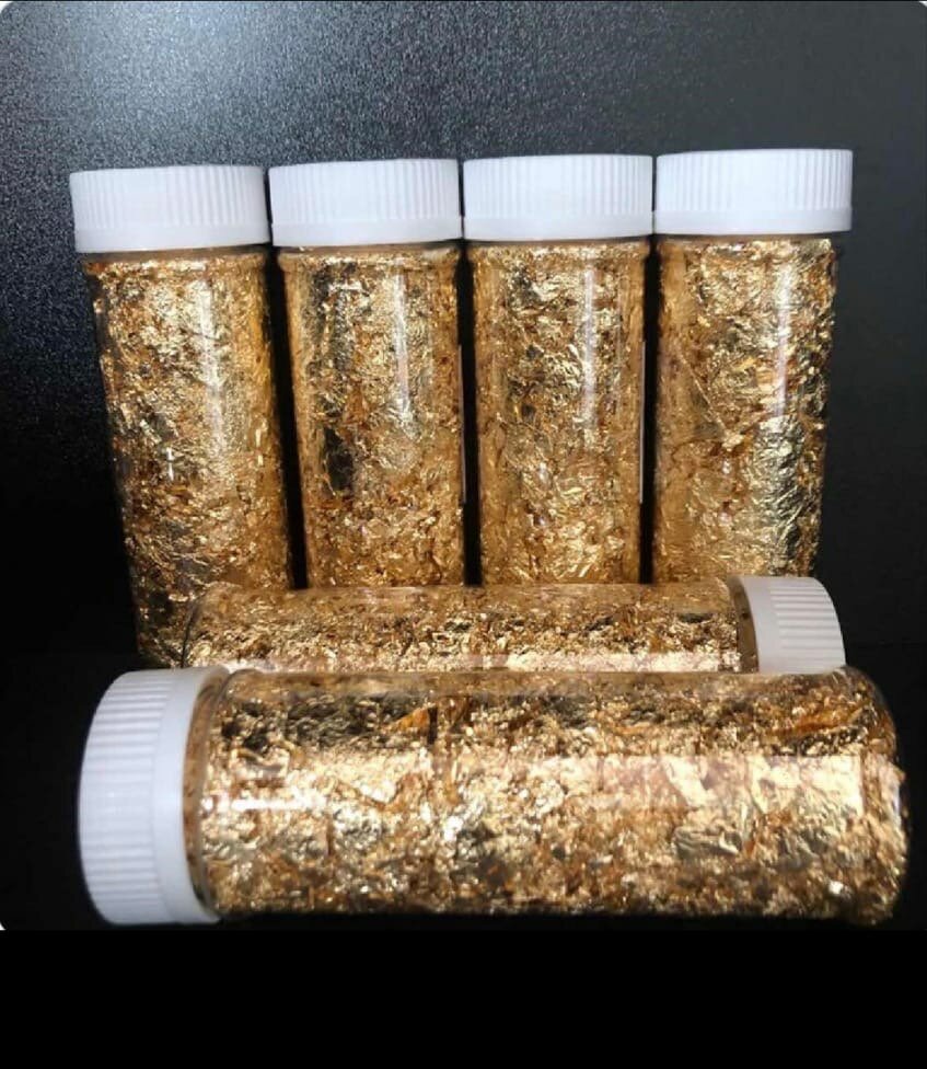 Metal flakes gold foil
