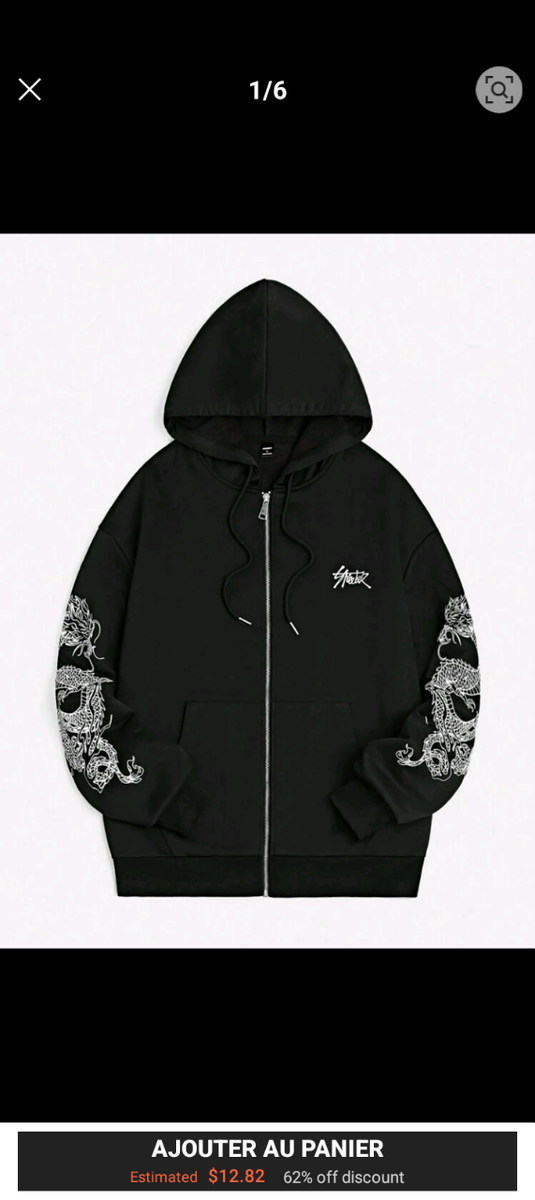 Sweat à capuche dragon