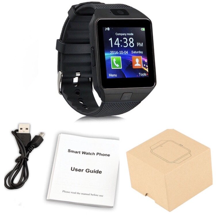 Phone Watch DZ09 Black uses sim card and memory card