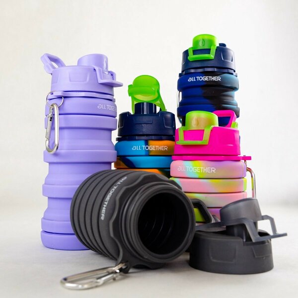 Bouteille Repliable Silicium Colorée