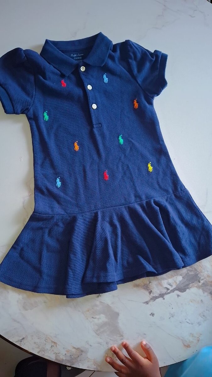 Robe polo fille en coton