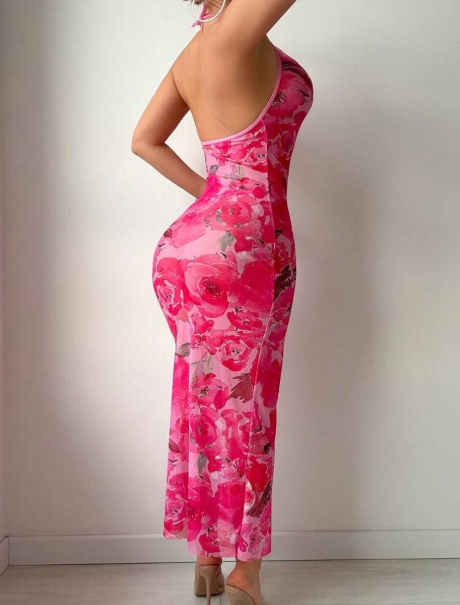 Floral Mesh Nightwear Dress