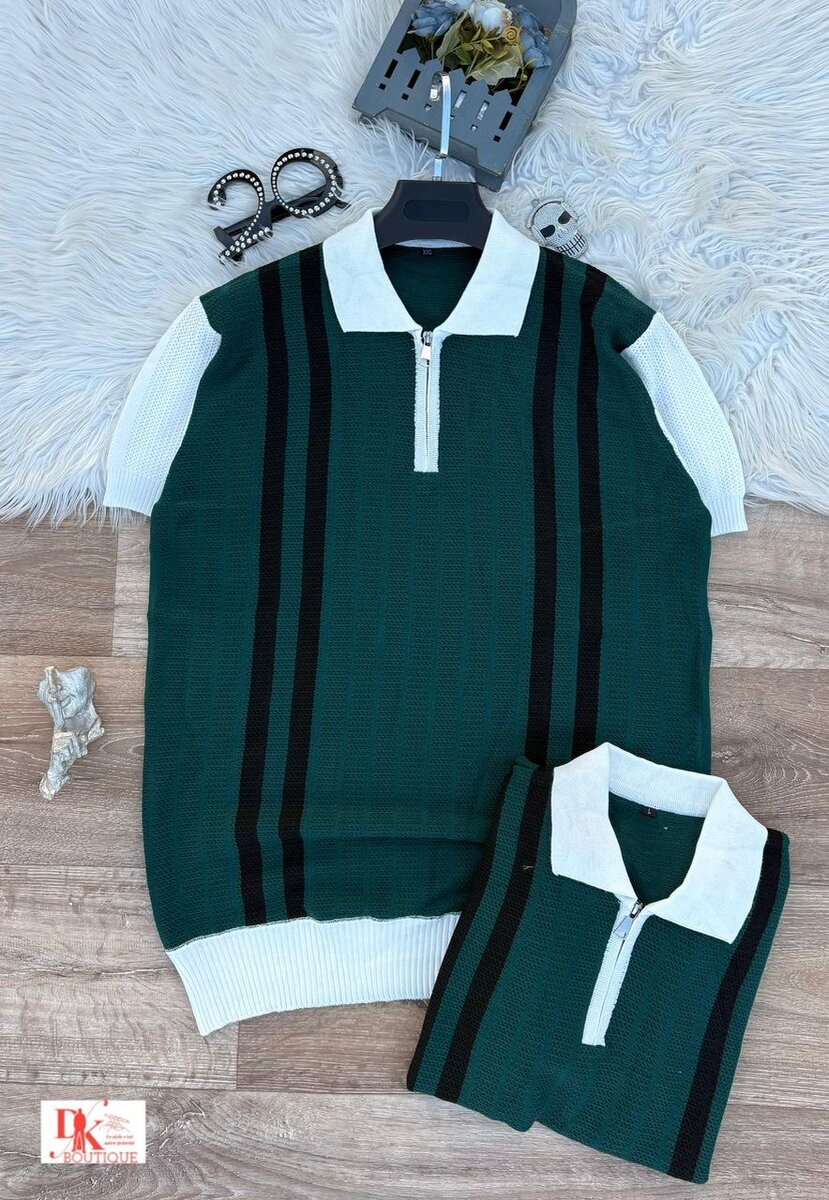 Polo manches courtes rayé