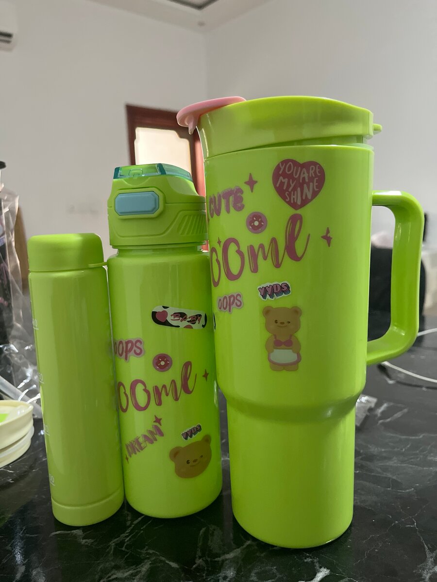 Gourde 3 en 1 vert rose