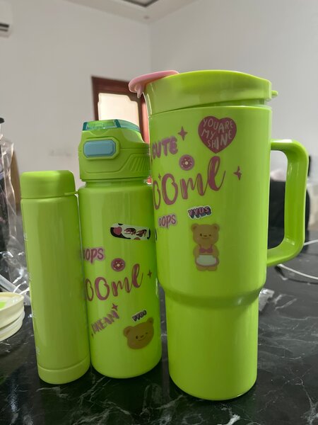 Gourde 3 en 1 vert rose