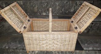 Hand Made Cane Picnic & Tour Basket Cane Tiffin Basket