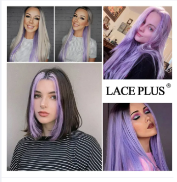 Hair Extensions Clip In Neon Hair Extension Hairpieces Party Highlights Synthetic Halloween Hair Accessories Colored Straight Extension Clip Ins for Kids Girls 22" 1pcs