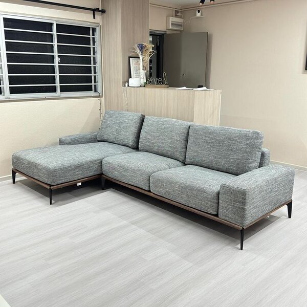 Canapé d'angle moderne gris