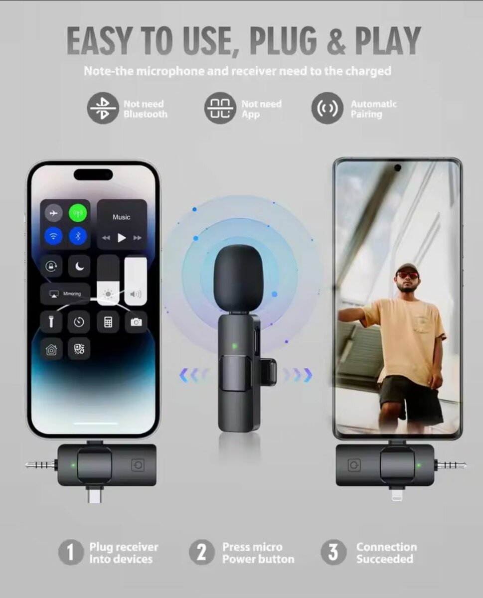 Microphone Lavalier sans fil