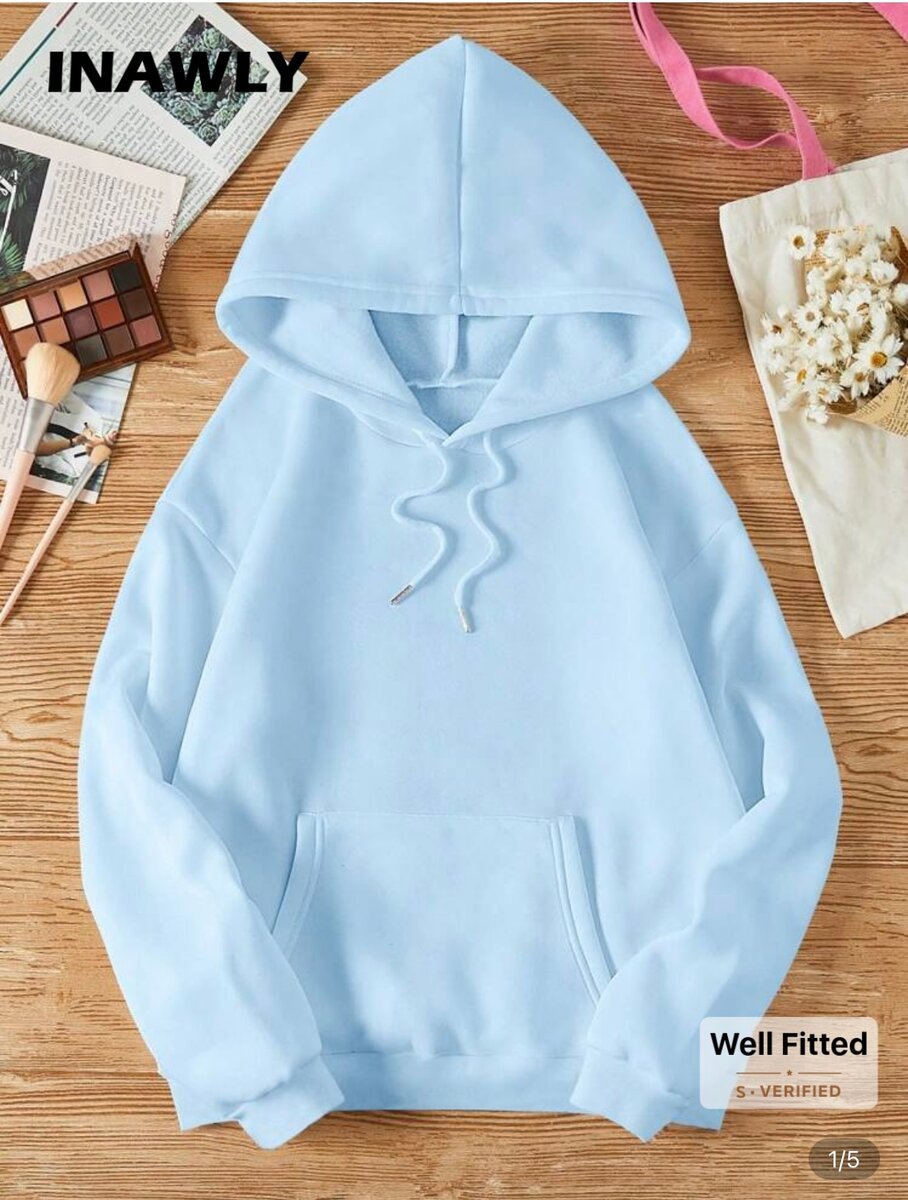 Sweat à Capuche Bleu Clair Unisexe