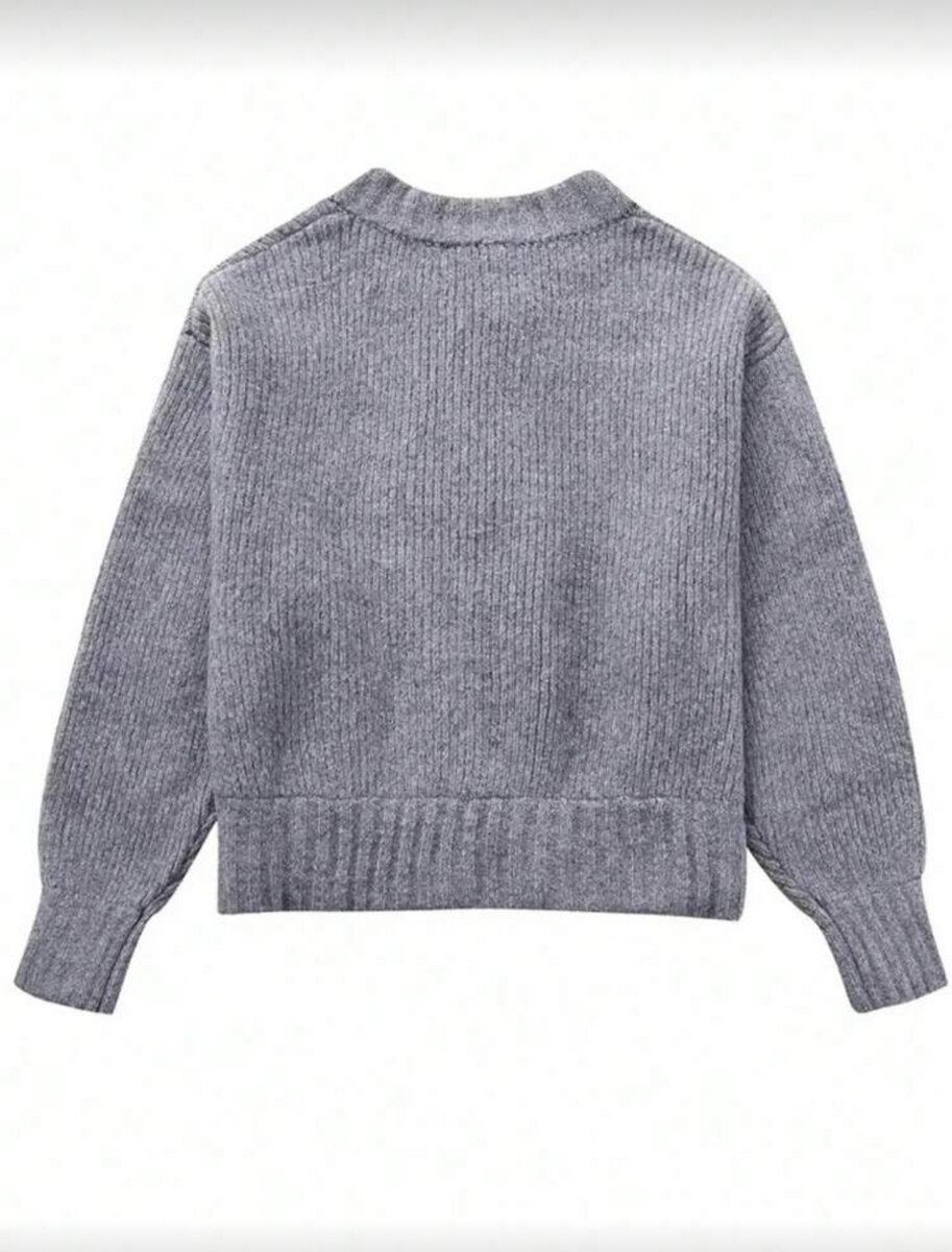 Cardigan gris en tricot
