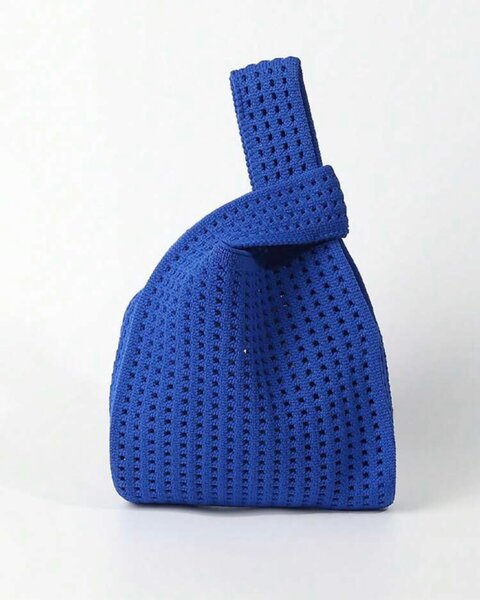 Sac à main en crochet bleu