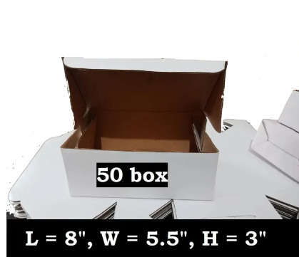 50 Pcs Hard Boxes For Courier & Gift Packing 8 x 5.5 x 3 Inches
