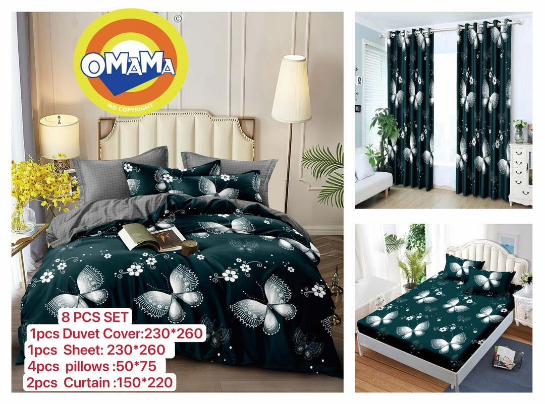 Bedsheet with matching curtains