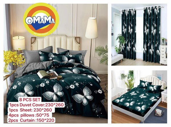 Bedsheet with matching curtains