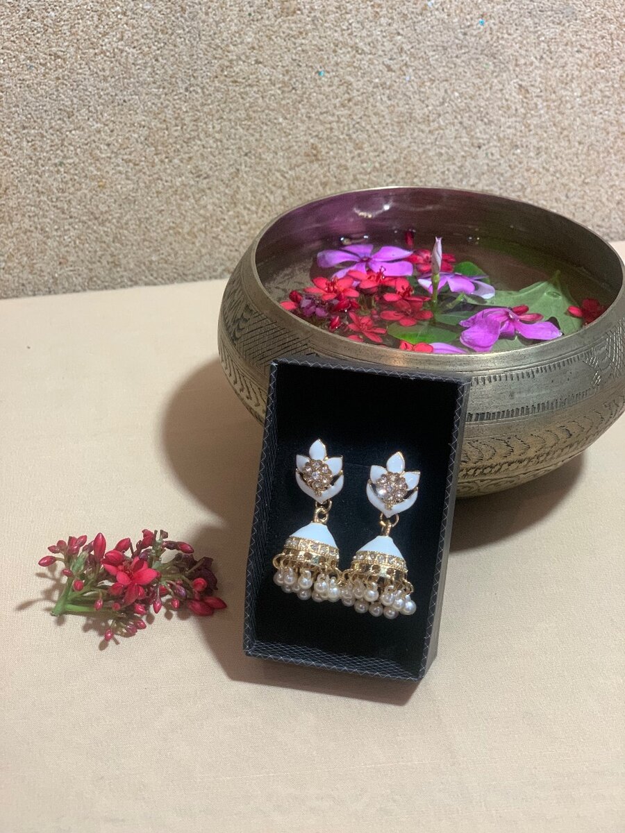 White Indian Jhumki