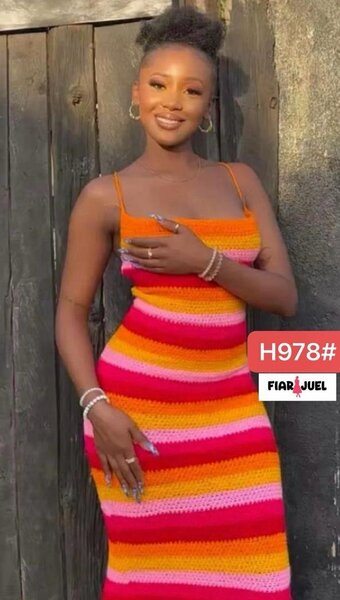 Robe Tricotée Multicolore