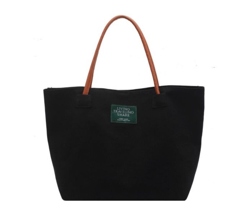 Sac cabas noir en toile