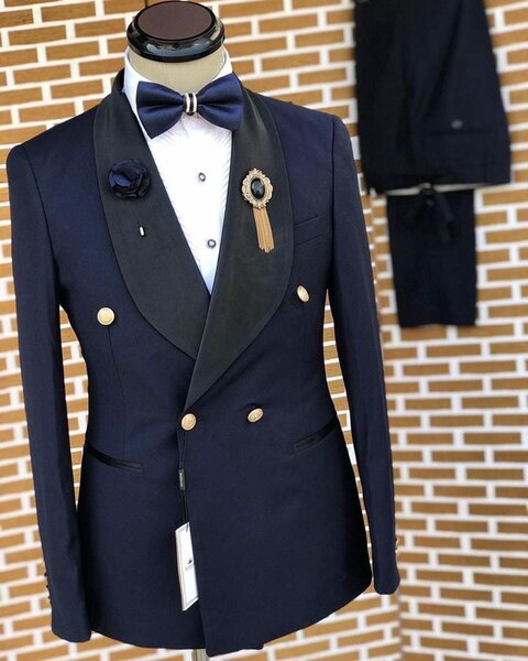 men's blue suit