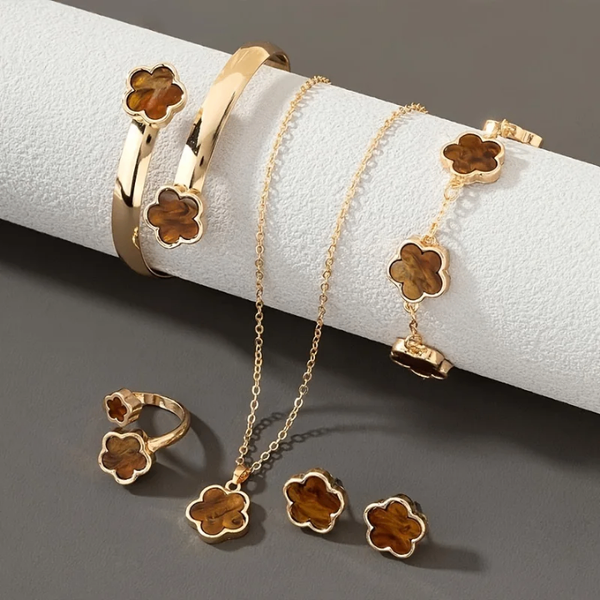 Set Bijoux Fleur Élégant