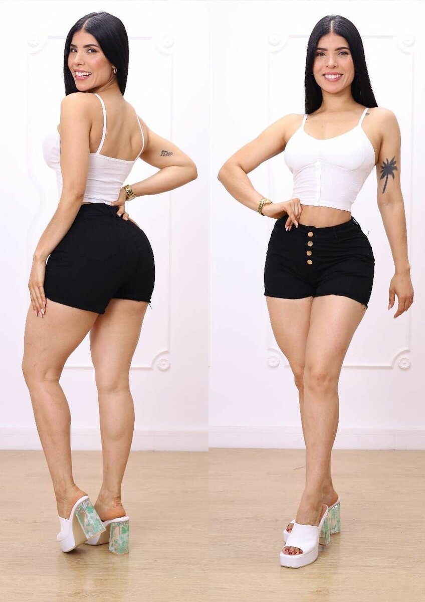 Shorts taille haute pour femme