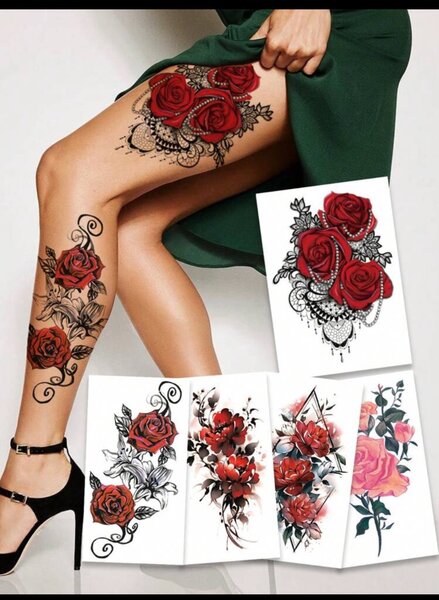 Tatouages Temporaires Roses Élégantes