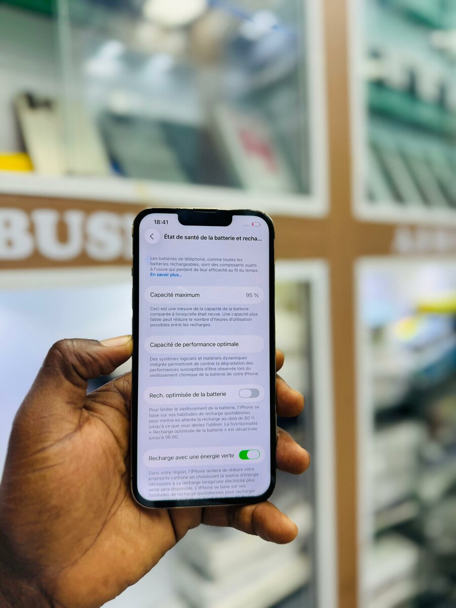 13 pro 128Go message écran
