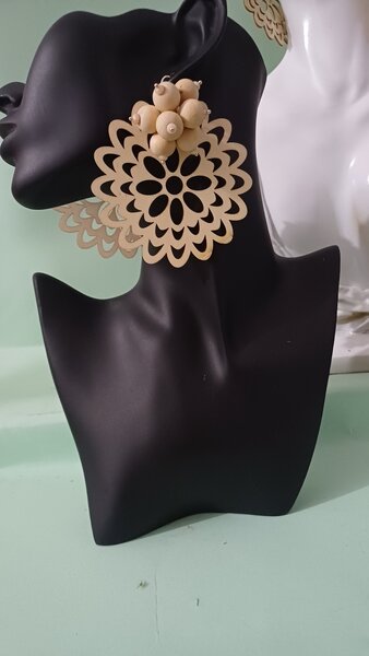 Boucles d'oreilles chic bois