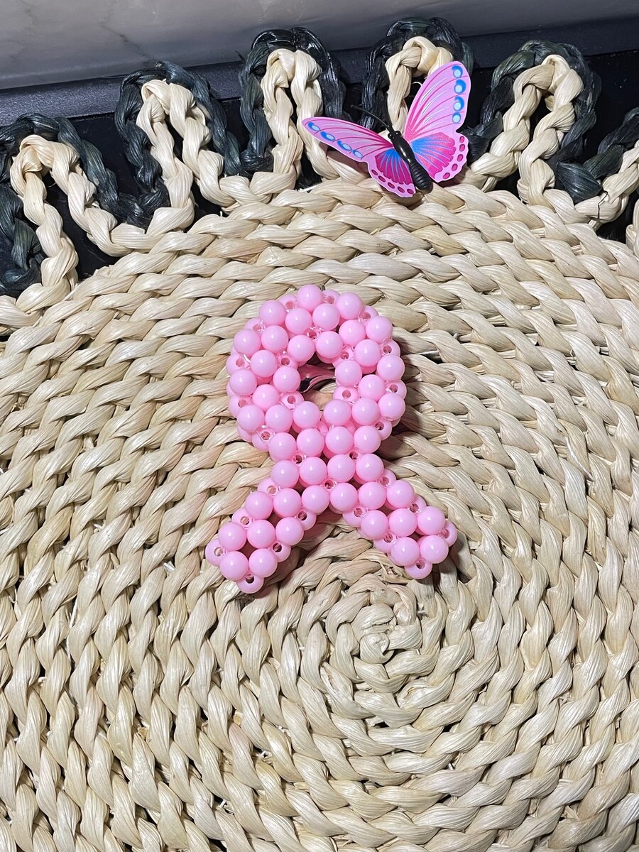 Porte-clés ruban rose