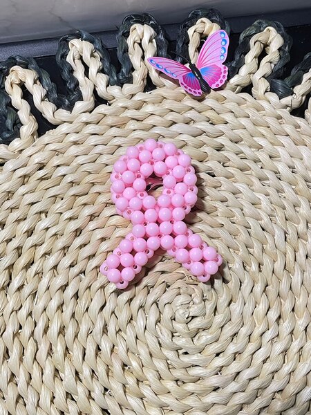 Porte-clés ruban rose