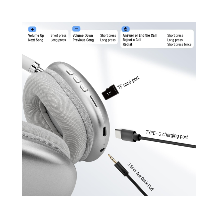 P9 Wireless Bluetooth HiFi Stereo Over-Ear Headphones