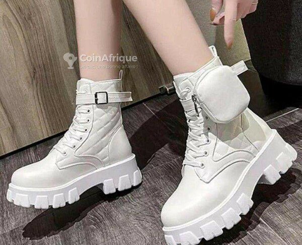 Bottines blanches chunky