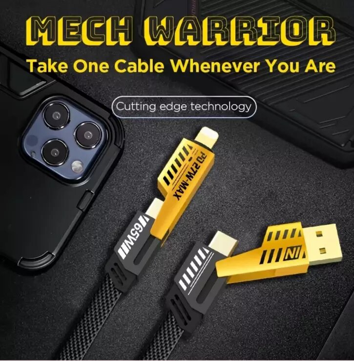 Multi-function Data Cable, 4-in-1, Super Fast Charging, Dual