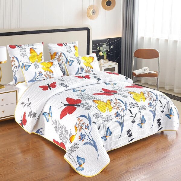 Bedroom set: quilted bedspread+pillowcases 2pcs+2pcs