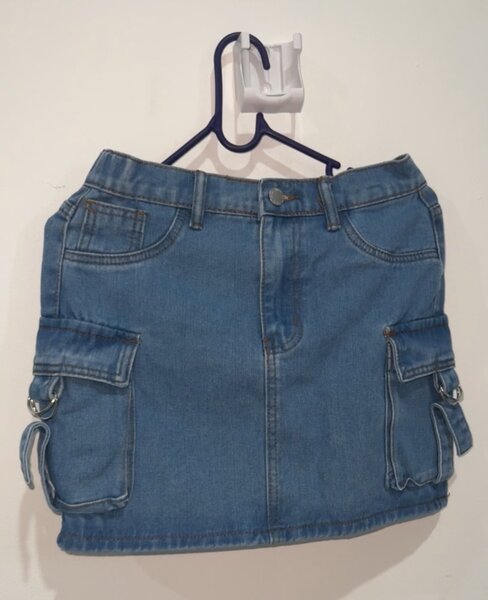 SHEIN TEEN GIRL FLAP POCKET DENIM SKIRT