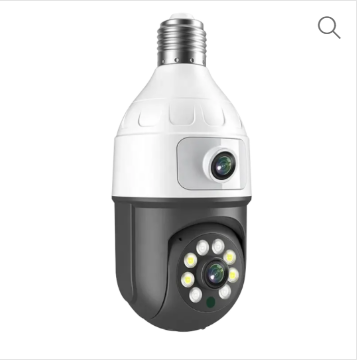 2MP H.265 Dual Lens Bulb WiFi Camera Auto Tracking ICSEE App Monitoring Indoor Home Security Camera