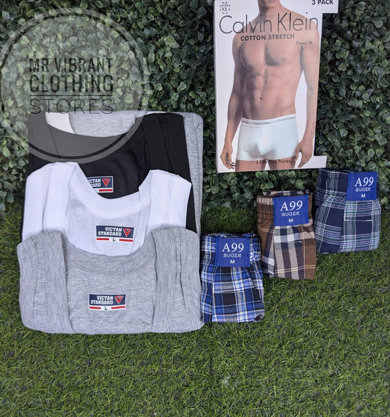 Combo of 3 set of Vests and 3 set of boxers