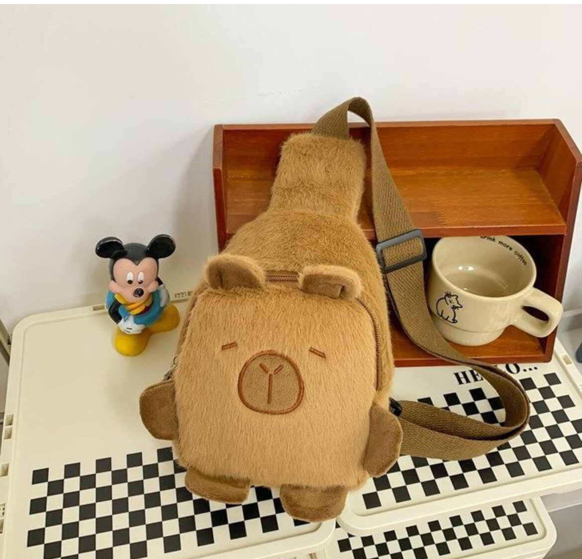 Sac à bandoulière en peluche