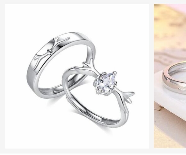Bague Argent Couple Amour