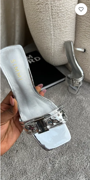 Kayla Silver buckle design mules