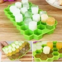 Honeycomb Ice Cube Tray, 37 Lattice Food Grade Silicone Ice Cube Maker Mould With Lid