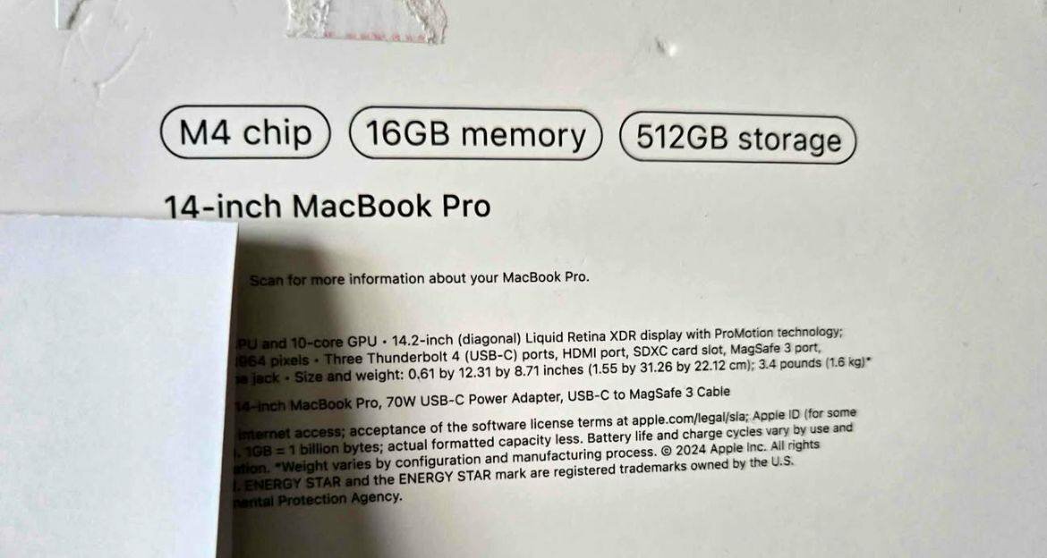 MacBook Pro 14" M4 16GB RAM