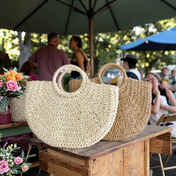 Sac en paille plage été