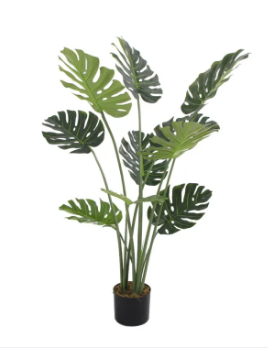 Imported artificial Monstera Plant with black planter