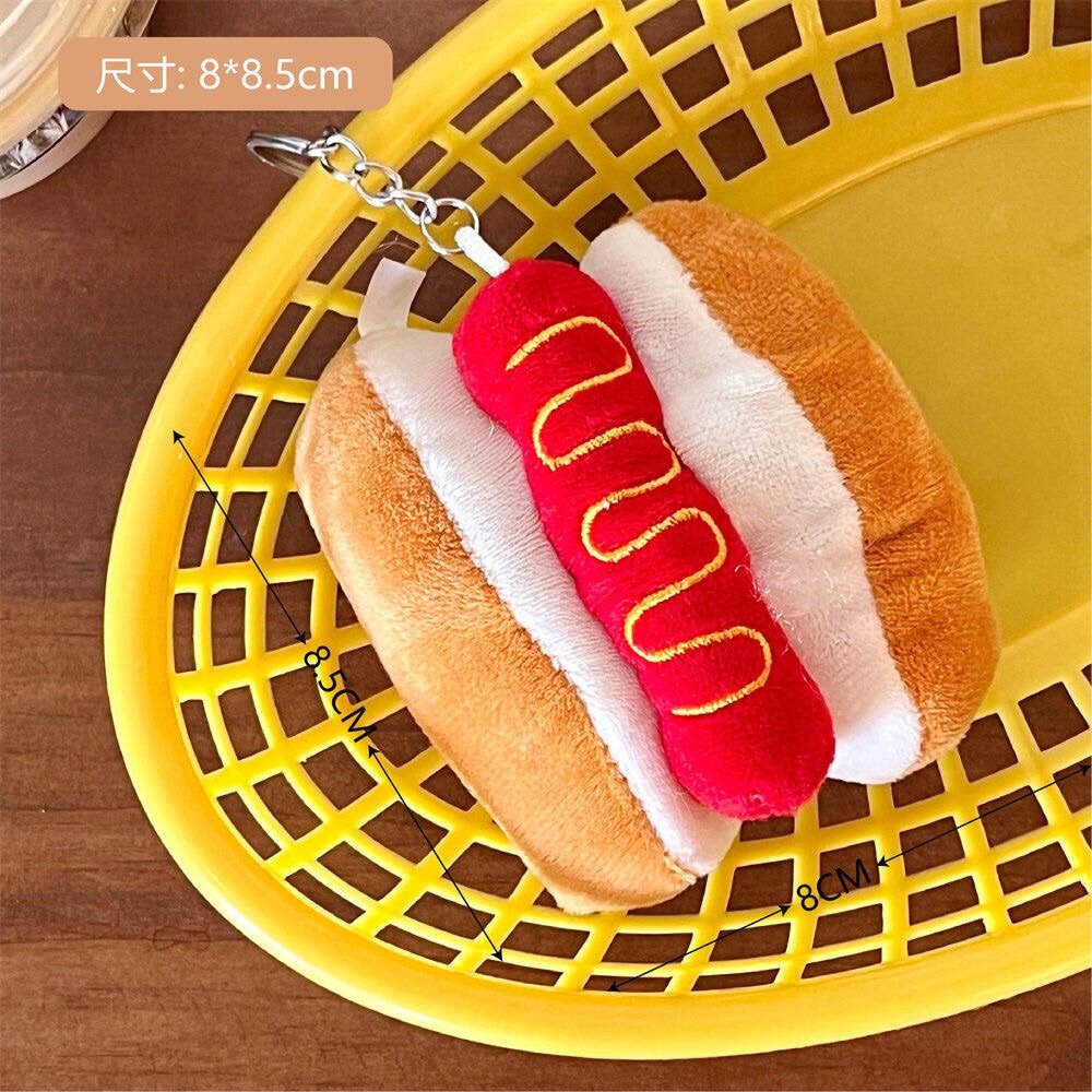Porte-clés pendentif hot-dog