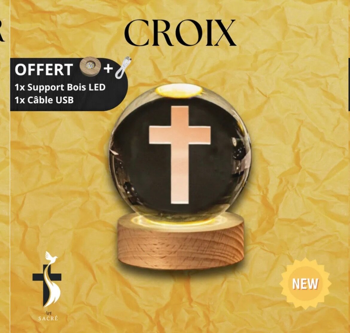 Veilleuse gravure chrétienne