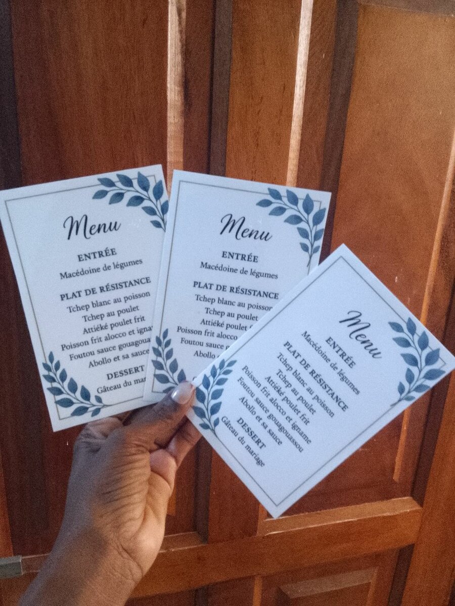 Menus élégants pour événements