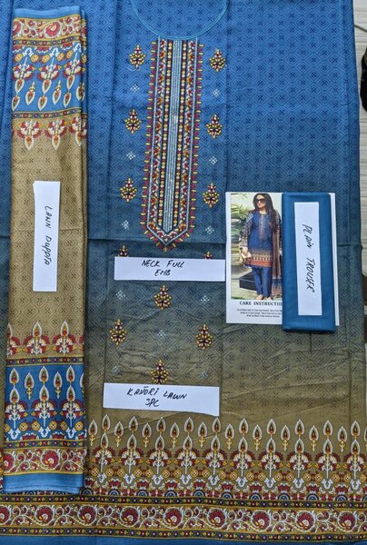 Printed lawn suit