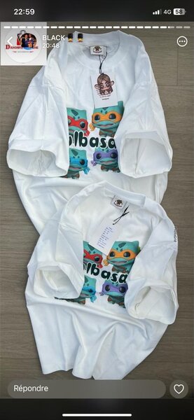 T-shirt blanc imprimé unisexe