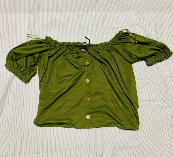 Green Off-Shoulder Blouse